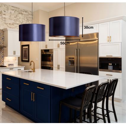 Duolla - Κρεμαστό φωτιστικό οροφής CANNES 1xE27/15W/230V διάμετρος 50 cm μαύρο/χάλκινο