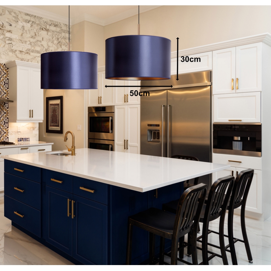 Duolla - Κρεμαστό φωτιστικό οροφής CANNES 1xE27/15W/230V διάμετρος 50 cm μαύρο/χάλκινο