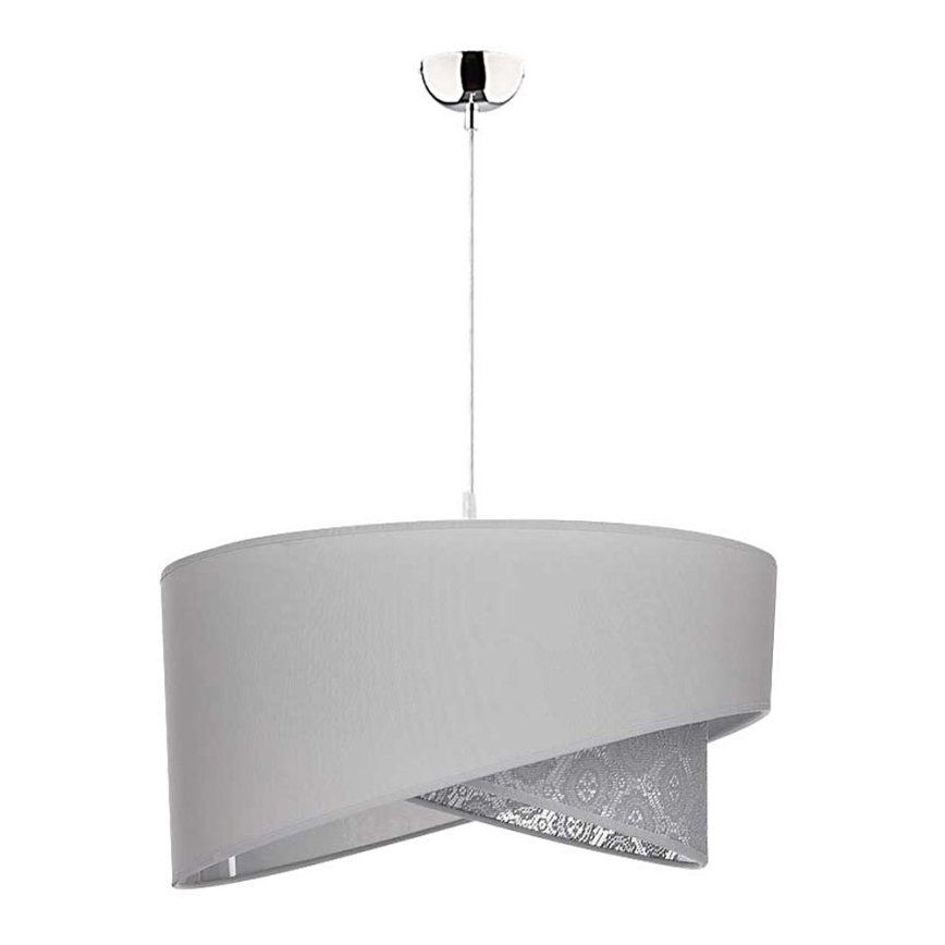 Duolla - Κρεμαστό φωτιστικό οροφής CELLO 1xE27/40W/230V διάμετρος 45 cm γκρι/δαντέλα
