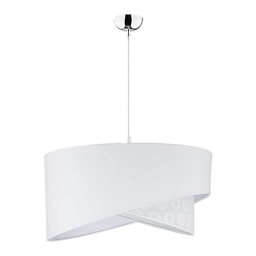 Duolla - Κρεμαστό φωτιστικό οροφής CELLO 1xE27/40W/230V διάμετρος 45 cm λευκό/δαντέλα