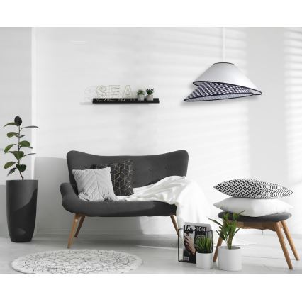 Duolla - Κρεμαστό φωτιστικό οροφής COCO 1xE27/40W/230V διάμετρος 50 cm λευκό/μαύρο