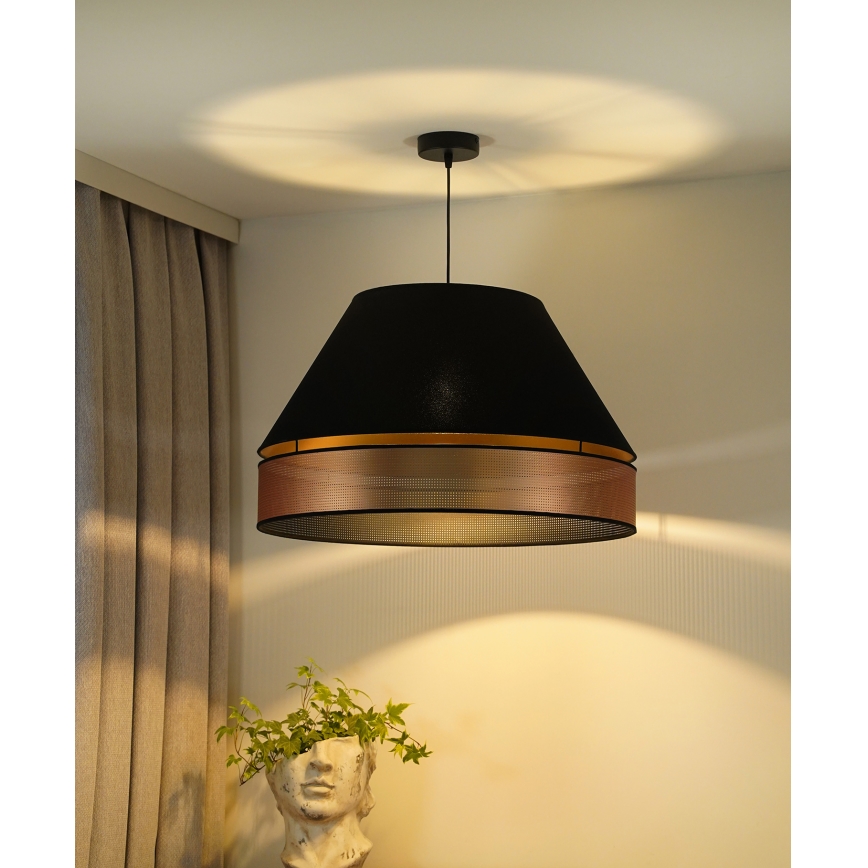 Duolla - Κρεμαστό φωτιστικό οροφής COPPER SHINY 1xE27/15W/230V διάμετρος 60 cm μαύρο/χαλκός