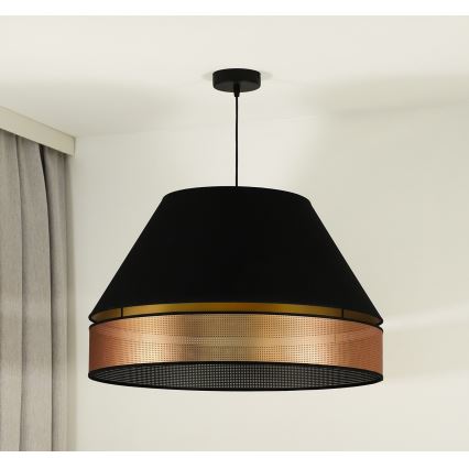 Duolla - Κρεμαστό φωτιστικό οροφής COPPER SHINY 1xE27/15W/230V διάμετρος 60 cm μαύρο/χαλκός