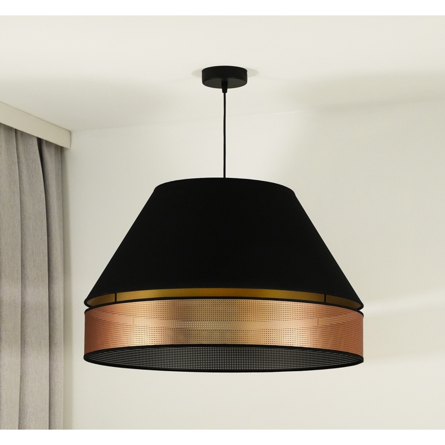 Duolla - Κρεμαστό φωτιστικό οροφής COPPER SHINY 1xE27/15W/230V διάμετρος 60 cm μαύρο/χαλκός