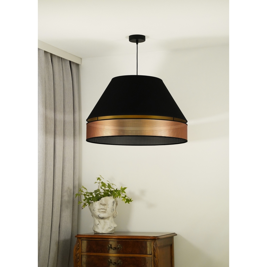 Duolla - Κρεμαστό φωτιστικό οροφής COPPER SHINY 1xE27/15W/230V διάμετρος 60 cm μαύρο/χαλκός