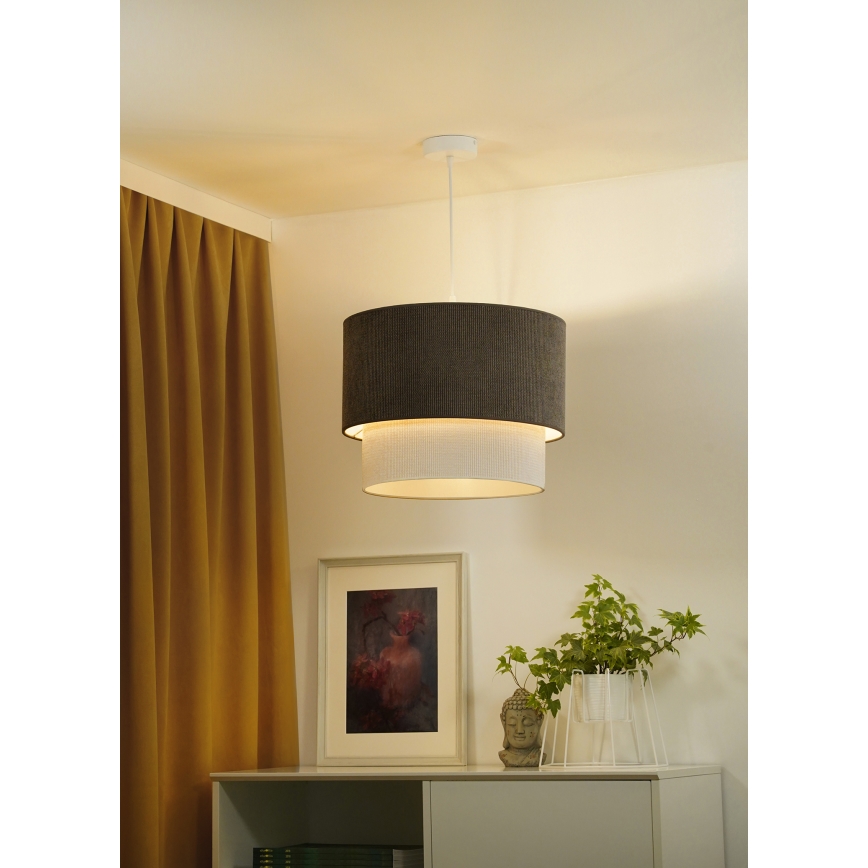 Duolla - Κρεμαστό φωτιστικό οροφής CORDUROY 1xE27/15W/230V διάμετρος 40 cm καφέ/κρεμ