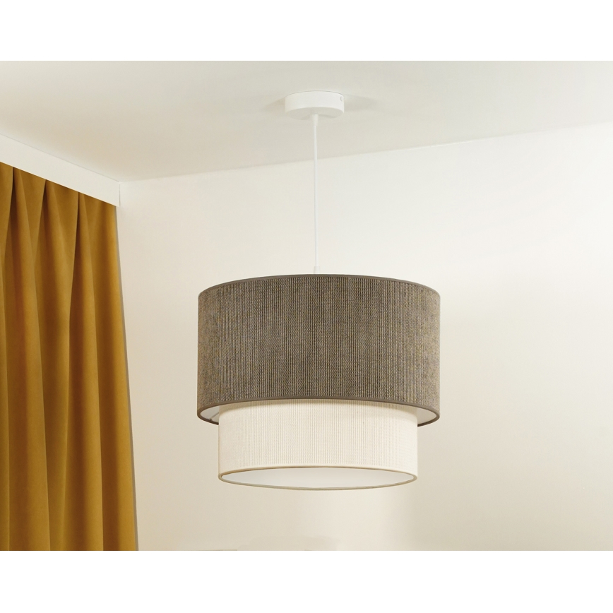 Duolla - Κρεμαστό φωτιστικό οροφής CORDUROY 1xE27/15W/230V διάμετρος 40 cm καφέ/κρεμ