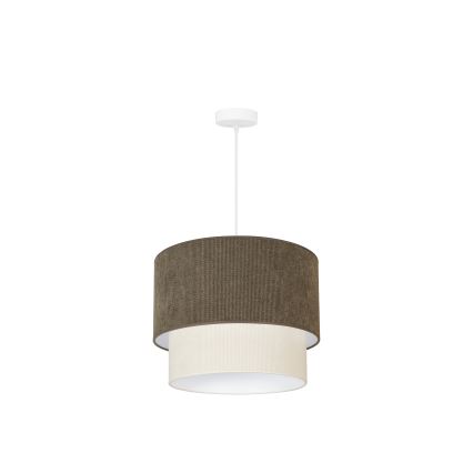 Duolla - Κρεμαστό φωτιστικό οροφής CORDUROY 1xE27/15W/230V διάμετρος 40 cm καφέ/κρεμ