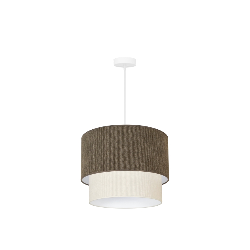 Duolla - Κρεμαστό φωτιστικό οροφής CORDUROY 1xE27/15W/230V διάμετρος 40 cm καφέ/κρεμ