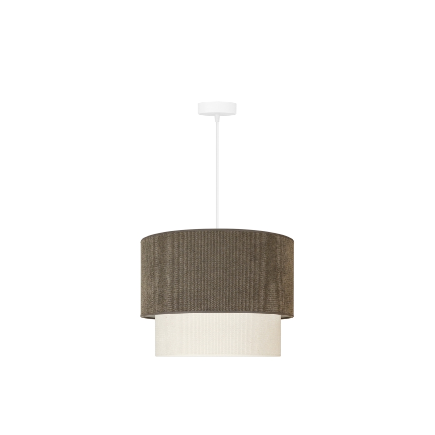 Duolla - Κρεμαστό φωτιστικό οροφής CORDUROY 1xE27/15W/230V διάμετρος 40 cm καφέ/κρεμ