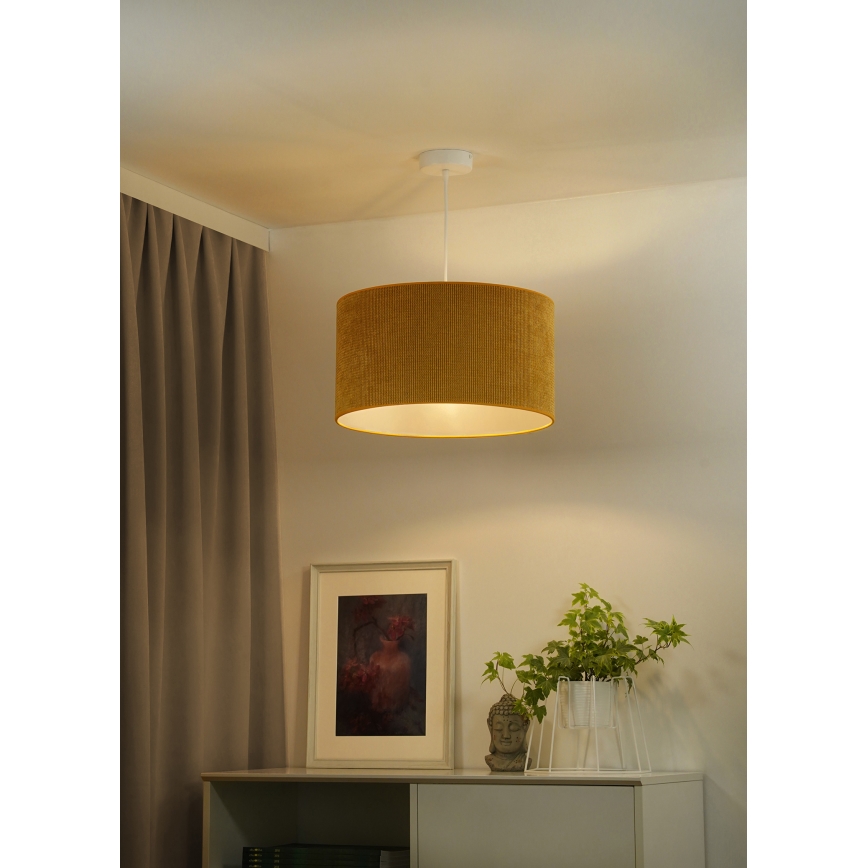 Duolla - Κρεμαστό φωτιστικό οροφής CORDUROY 1xE27/15W/230V διάμετρος 40 cm κίτρινο
