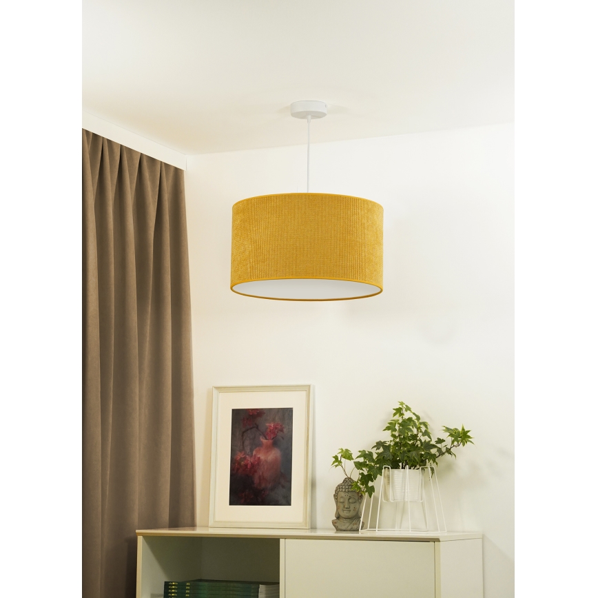 Duolla - Κρεμαστό φωτιστικό οροφής CORDUROY 1xE27/15W/230V διάμετρος 40 cm κίτρινο