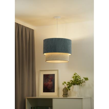 Duolla - Κρεμαστό φωτιστικό οροφής CORDUROY 1xE27/15W/230V διάμετρος 40 cm μπλε/μπεζ