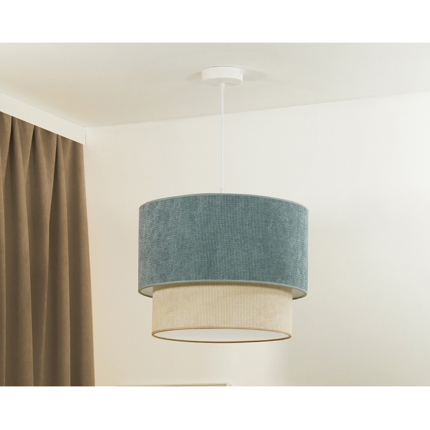 Duolla - Κρεμαστό φωτιστικό οροφής CORDUROY 1xE27/15W/230V διάμετρος 40 cm μπλε/μπεζ