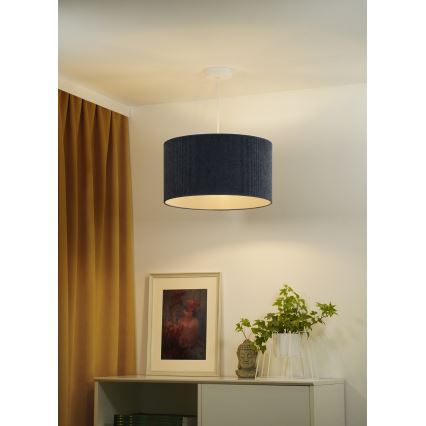 Duolla - Κρεμαστό φωτιστικό οροφής CORDUROY 1xE27/15W/230V διάμετρος 40 cm σκούρο μπλε
