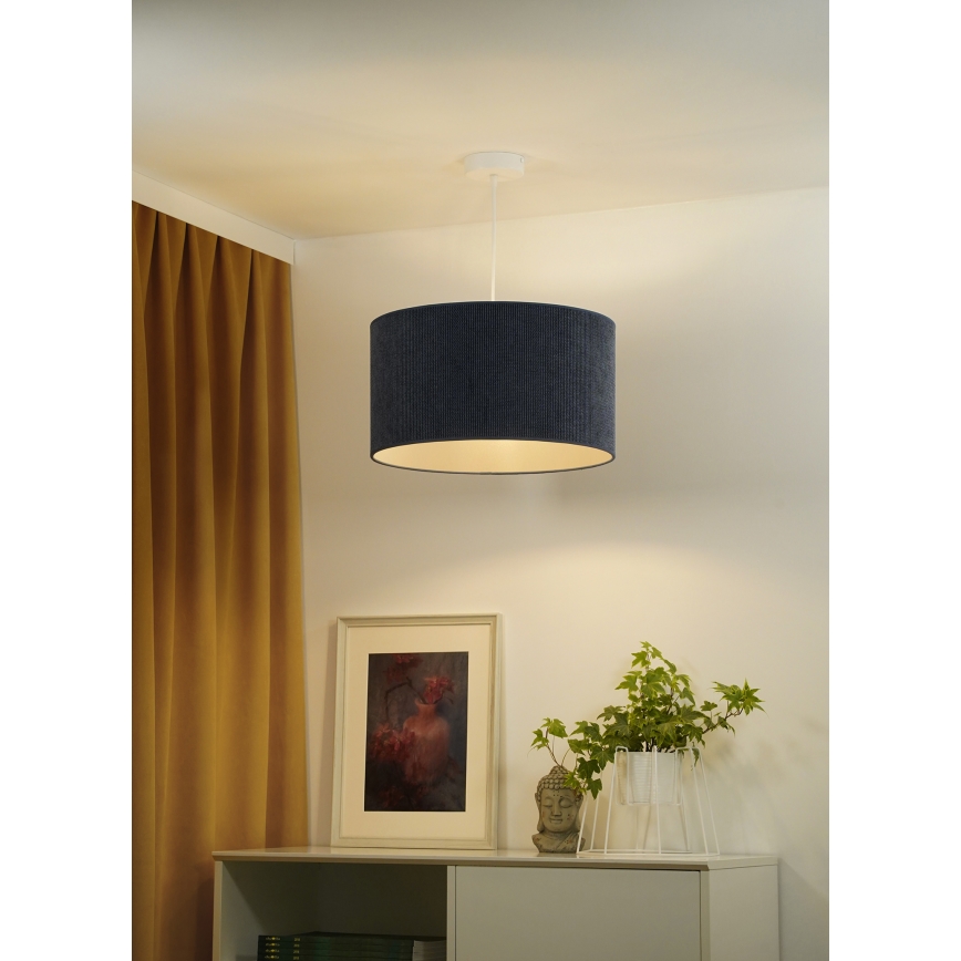 Duolla - Κρεμαστό φωτιστικό οροφής CORDUROY 1xE27/15W/230V διάμετρος 40 cm σκούρο μπλε