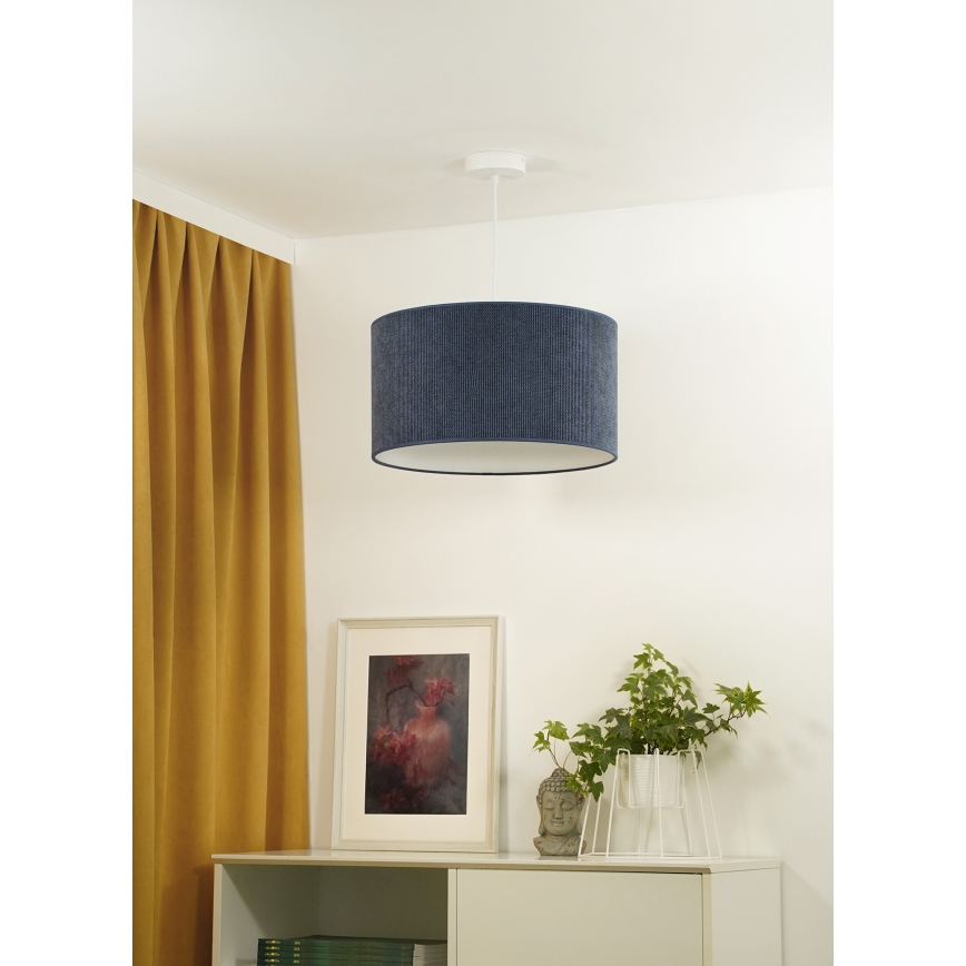 Duolla - Κρεμαστό φωτιστικό οροφής CORDUROY 1xE27/15W/230V διάμετρος 40 cm σκούρο μπλε