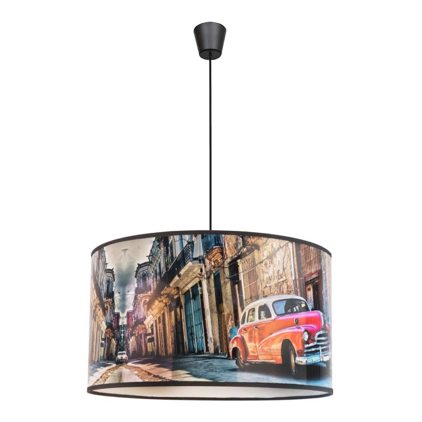 Duolla - Κρεμαστό φωτιστικό οροφής CUBA ΚΟΚΚΙΝΟ 1xE27/15W/230V διάμετρος 35 cm