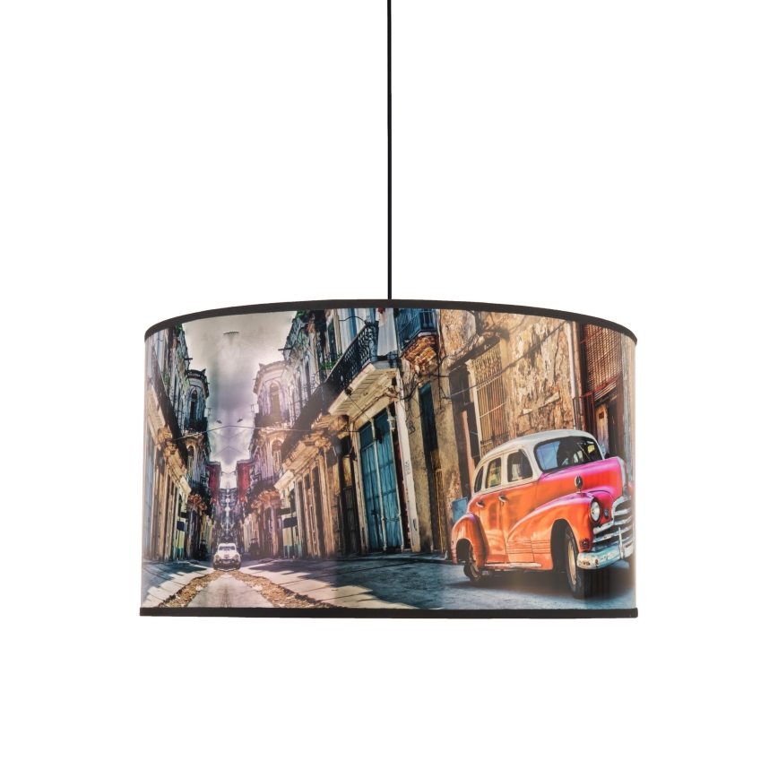 Duolla - Κρεμαστό φωτιστικό οροφής CUBA ΚΟΚΚΙΝΟ 1xE27/15W/230V διάμετρος 35 cm