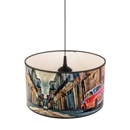 Duolla - Κρεμαστό φωτιστικό οροφής CUBA ΚΟΚΚΙΝΟ 1xE27/15W/230V διάμετρος 35 cm