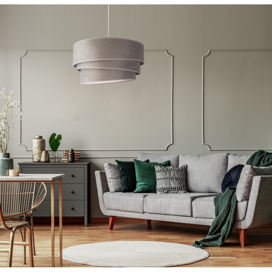 Duolla - Κρεμαστό φωτιστικό οροφής DEVON 1xE27/40W/230V διάμετρος 45 cm γκρι