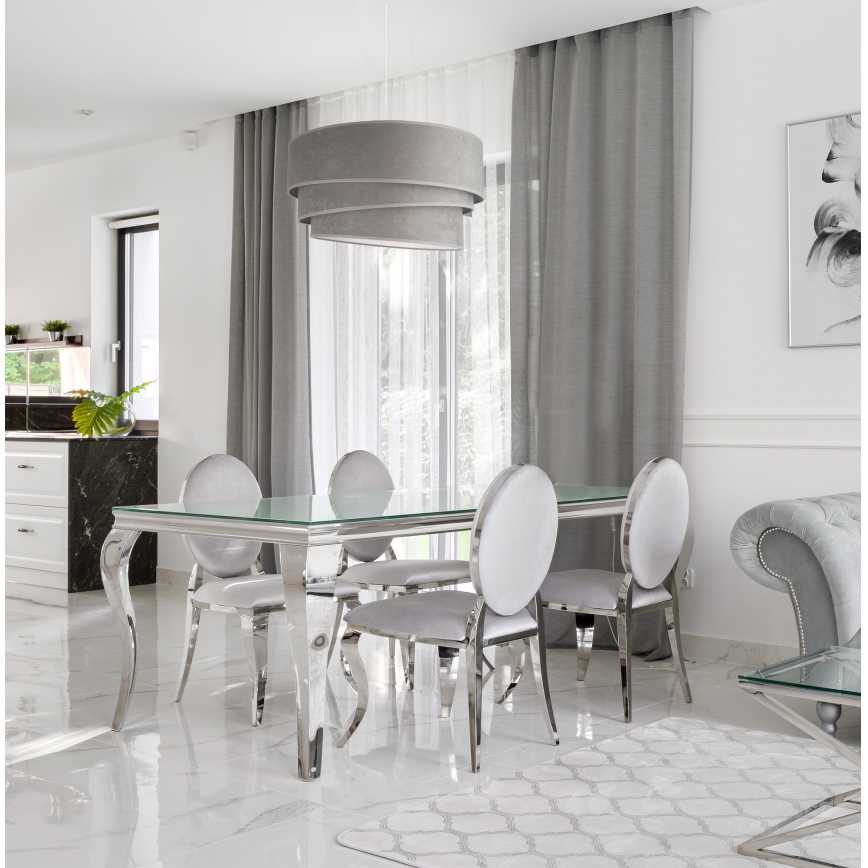 Duolla - Κρεμαστό φωτιστικό οροφής DEVON 1xE27/40W/230V διάμετρος 45 cm γκρι