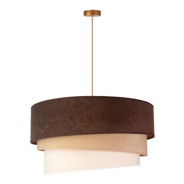 Duolla - Κρεμαστό φωτιστικό οροφής DEVON 1xE27/40W/230V διάμετρος 45 cm καφέ/μπεζ