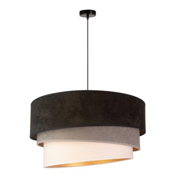 Duolla - Κρεμαστό φωτιστικό οροφής DEVON 1xE27/40W/230V διάμετρος 45 cm μαύρο/γκρι/μπεζ