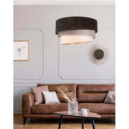 Duolla - Κρεμαστό φωτιστικό οροφής DEVON 1xE27/40W/230V διάμετρος 45 cm μαύρο/γκρι/μπεζ
