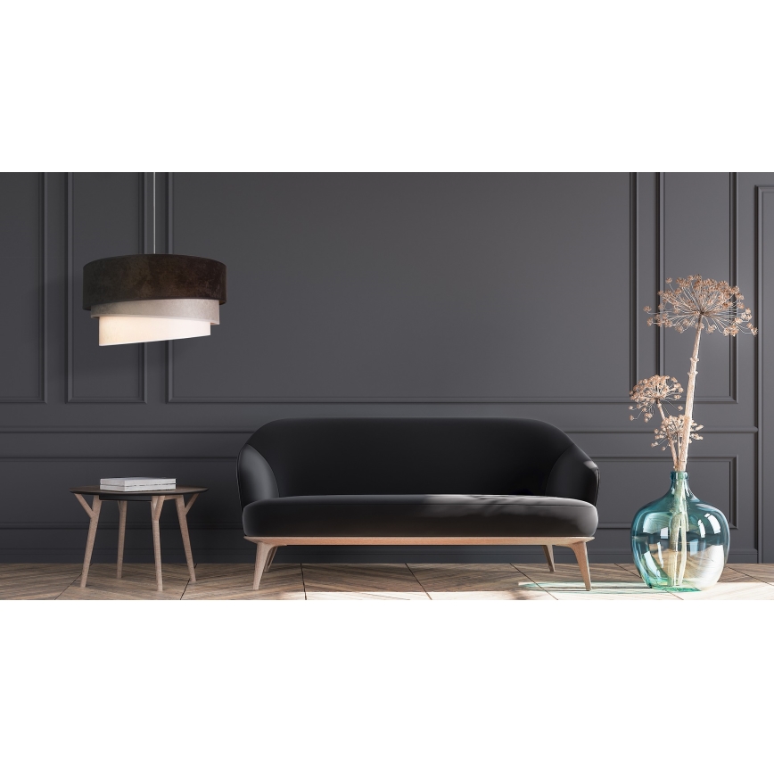 Duolla - Κρεμαστό φωτιστικό οροφής DEVON 1xE27/40W/230V διάμετρος 45 cm μαύρο/γκρι/μπεζ