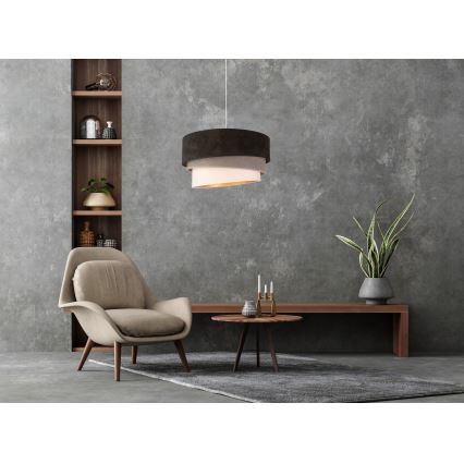 Duolla - Κρεμαστό φωτιστικό οροφής DEVON 1xE27/40W/230V διάμετρος 45 cm μαύρο/γκρι/μπεζ