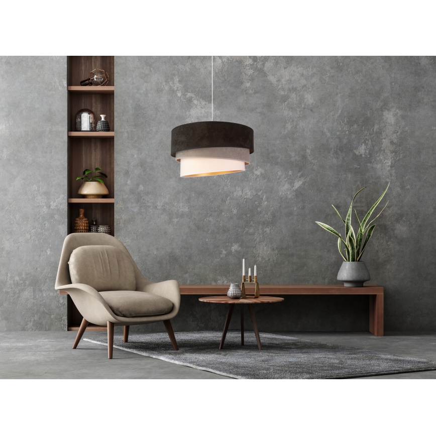 Duolla - Κρεμαστό φωτιστικό οροφής DEVON 1xE27/40W/230V διάμετρος 45 cm μαύρο/γκρι/μπεζ