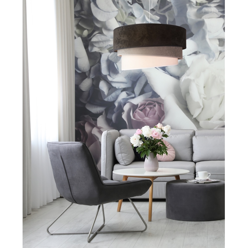 Duolla - Κρεμαστό φωτιστικό οροφής DEVON 1xE27/40W/230V διάμετρος 45 cm μαύρο/γκρι/μπεζ