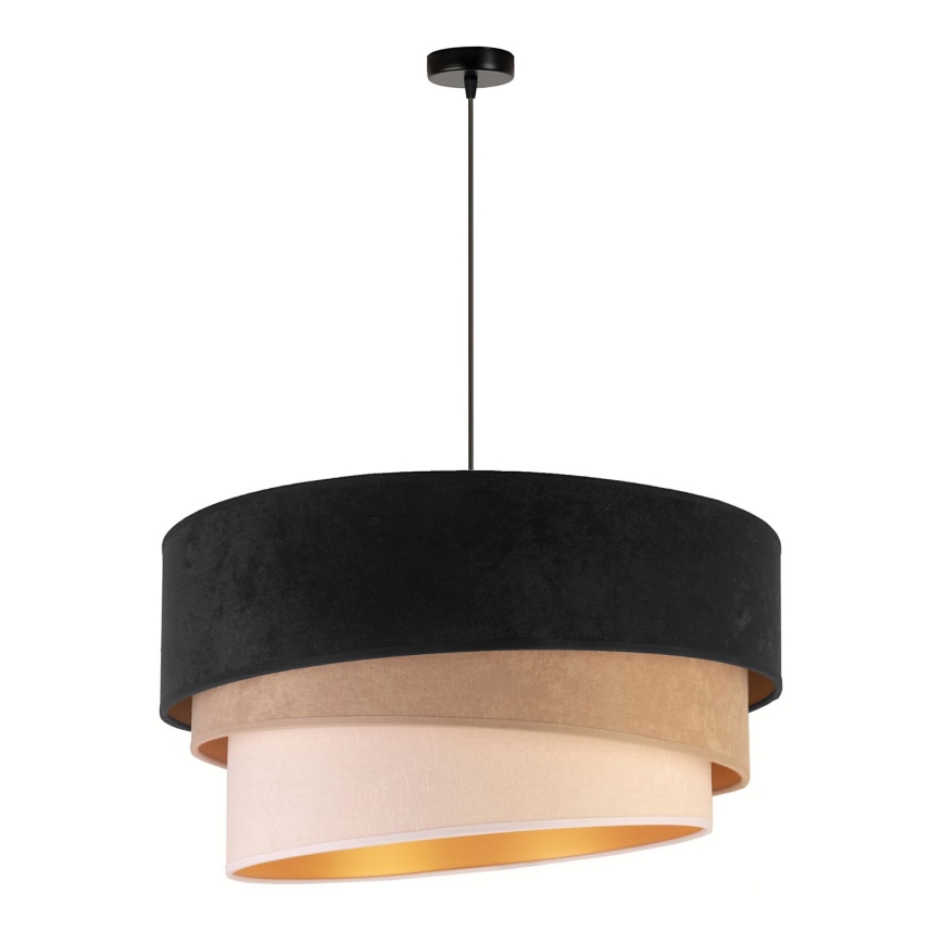 Duolla - Κρεμαστό φωτιστικό οροφής DEVON 1xE27/40W/230V διάμετρος 45 cm μαύρο/μπεζ