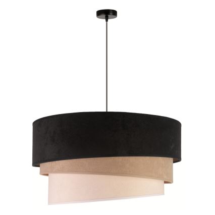 Duolla - Κρεμαστό φωτιστικό οροφής DEVON 1xE27/40W/230V διάμετρος 45 cm μαύρο/μπεζ