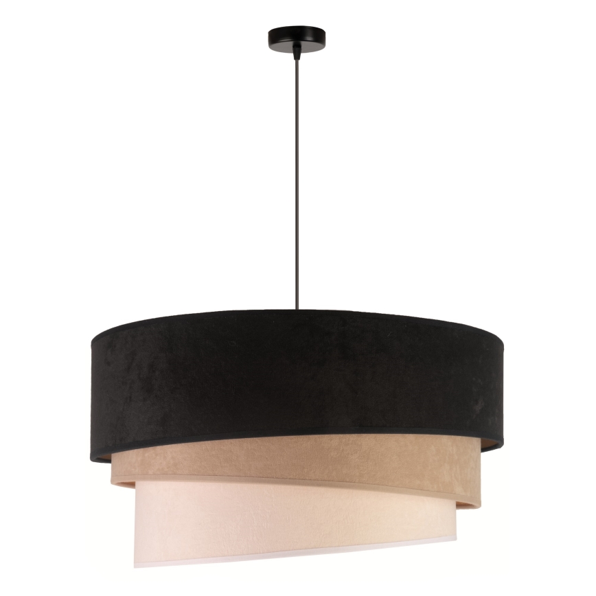 Duolla - Κρεμαστό φωτιστικό οροφής DEVON 1xE27/40W/230V διάμετρος 45 cm μαύρο/μπεζ