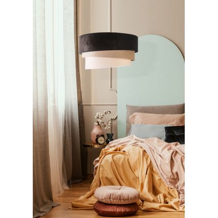 Duolla - Κρεμαστό φωτιστικό οροφής DEVON 1xE27/40W/230V διάμετρος 45 cm μαύρο/μπεζ