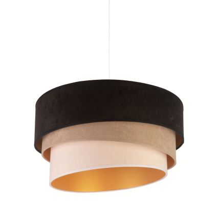 Duolla - Κρεμαστό φωτιστικό οροφής DEVON 1xE27/40W/230V διάμετρος 45 cm μαύρο/μπεζ