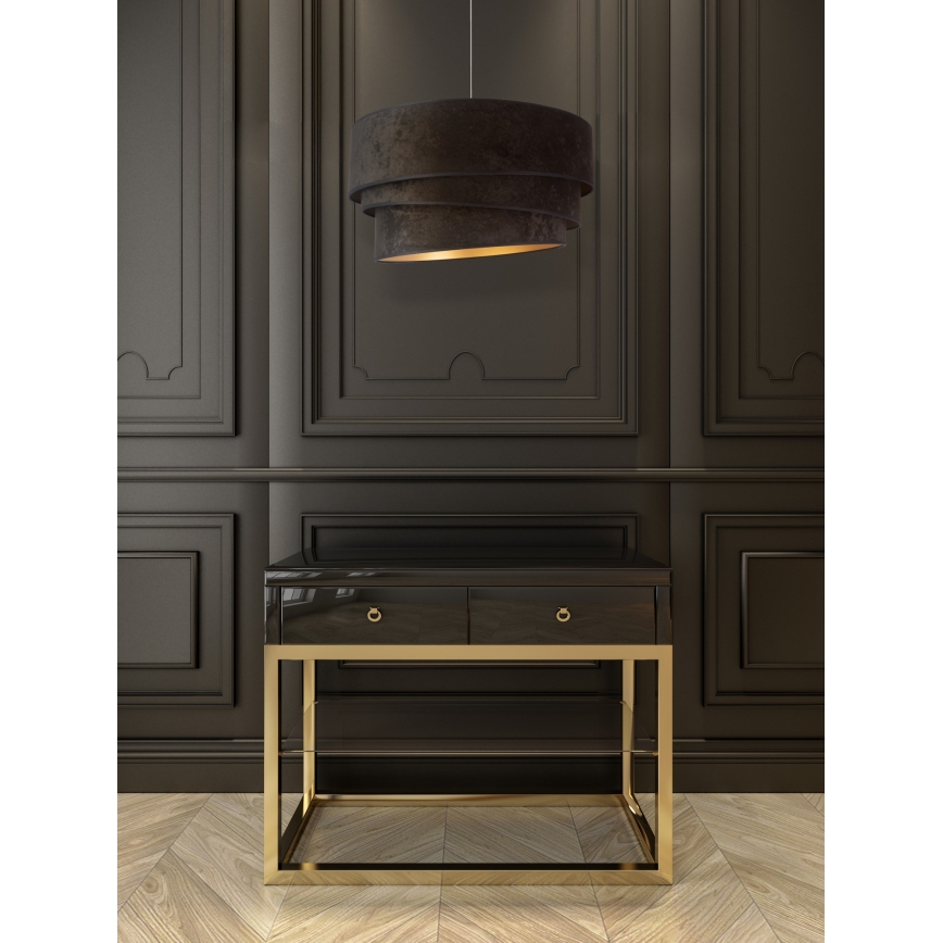 Duolla - Κρεμαστό φωτιστικό οροφής DEVON 1xE27/40W/230V διάμετρος 45 cm μαύρο/χρυσό