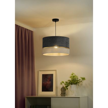 Duolla - Κρεμαστό φωτιστικό οροφής DOUBLE 1xE27/15W/230V διάμετρος 40 cm γκρι