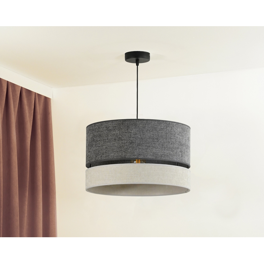 Duolla - Κρεμαστό φωτιστικό οροφής DOUBLE 1xE27/15W/230V διάμετρος 40 cm γκρι