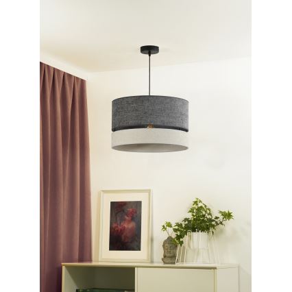 Duolla - Κρεμαστό φωτιστικό οροφής DOUBLE 1xE27/15W/230V διάμετρος 40 cm γκρι