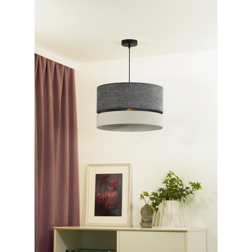 Duolla - Κρεμαστό φωτιστικό οροφής DOUBLE 1xE27/15W/230V διάμετρος 40 cm γκρι