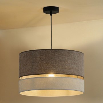 Duolla - Κρεμαστό φωτιστικό οροφής DOUBLE 1xE27/15W/230V διάμετρος 40 cm καφέ/γκρι