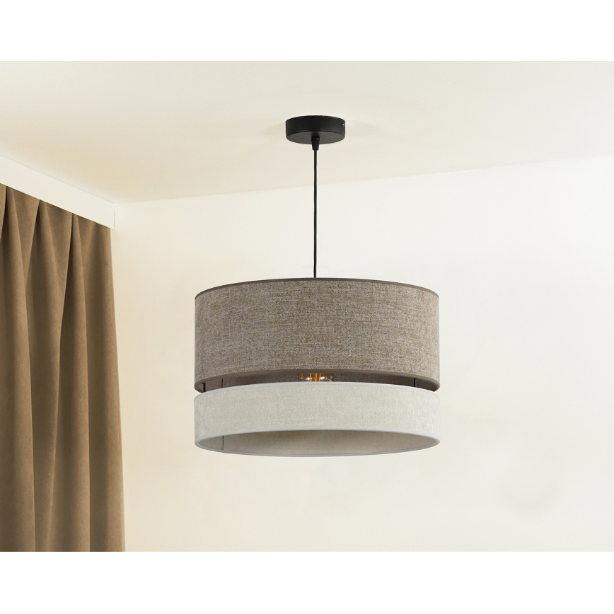Duolla - Κρεμαστό φωτιστικό οροφής DOUBLE 1xE27/15W/230V διάμετρος 40 cm καφέ/γκρι