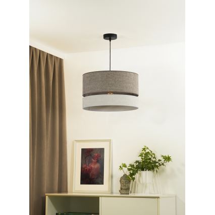Duolla - Κρεμαστό φωτιστικό οροφής DOUBLE 1xE27/15W/230V διάμετρος 40 cm καφέ/γκρι