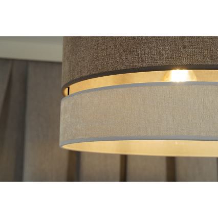 Duolla - Κρεμαστό φωτιστικό οροφής DOUBLE 1xE27/15W/230V διάμετρος 40 cm καφέ/γκρι