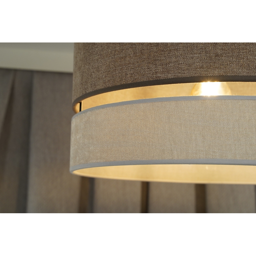 Duolla - Κρεμαστό φωτιστικό οροφής DOUBLE 1xE27/15W/230V διάμετρος 40 cm καφέ/γκρι