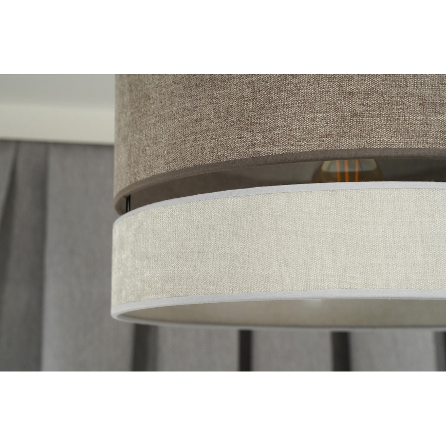 Duolla - Κρεμαστό φωτιστικό οροφής DOUBLE 1xE27/15W/230V διάμετρος 40 cm καφέ/γκρι