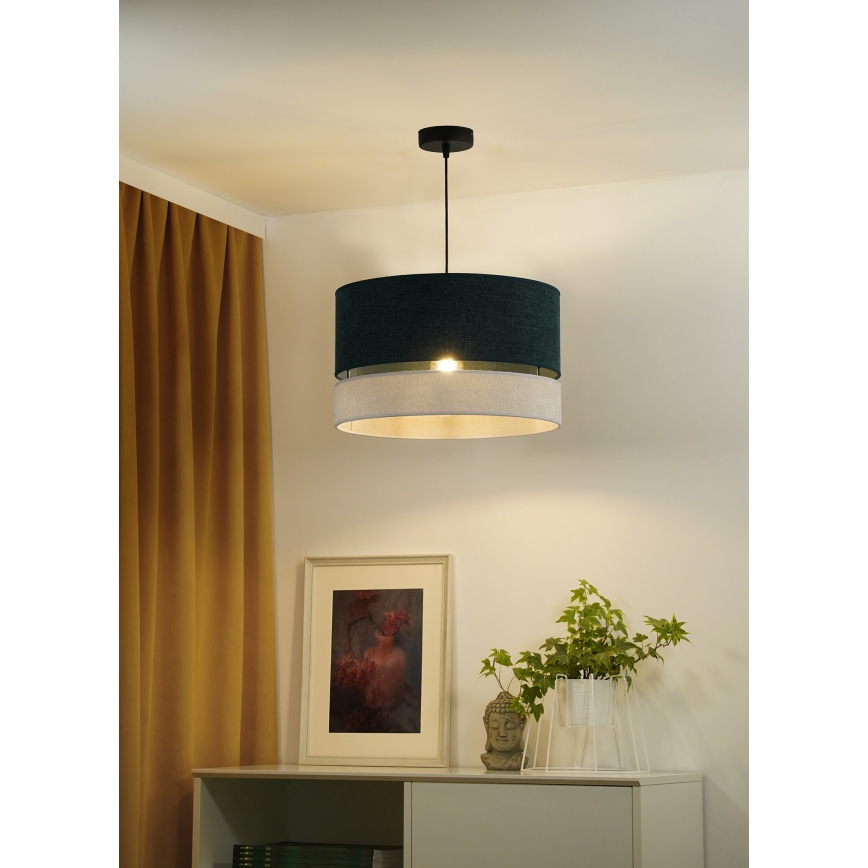 Duolla - Κρεμαστό φωτιστικό οροφής DOUBLE 1xE27/15W/230V διάμετρος 40 cm πράσινο/γκρι